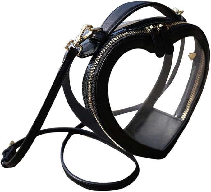 dreamie - Clear Crossbody Purse, Heart, Stadium Approved, Trendy, Cute, Concert, Festivals, Essentials, Vegan Leather, Smo...