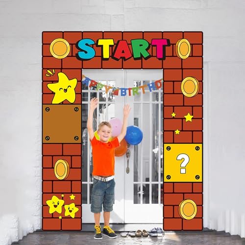 Super Brother Birthday Party Decorations Super Bros Porch Banner Backdrop Video Party Supplies Door Decoration Banner Phot...