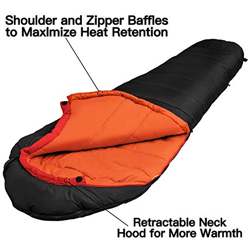 Bessport Mummy Sleeping Bag | 15-45 ℉ Extreme 3-4 Season Sleeping Bag for Adults Cold Weather– Warm and Washable, for Hiki...