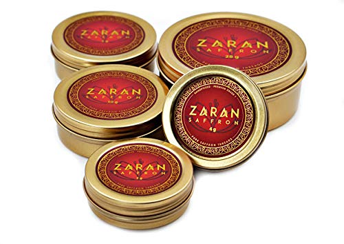 Zaran Saffron, Superior Saffron Threads (Super Negin) Premium grade Saffron Spice for Paella, Risotto, Tea's, and all Culinary Uses (4 Grams)
