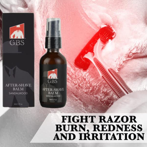 G.B.S Aftershave Balm Sandalwood, for Men - soothes razor burn, redness and irritation