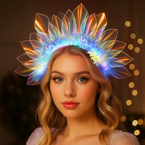 2PCS Valentines Day Gifts LED Headbands, New Year Light Up Headband, Glow In The Dark Party Supplies, Glow Party Supplies ...