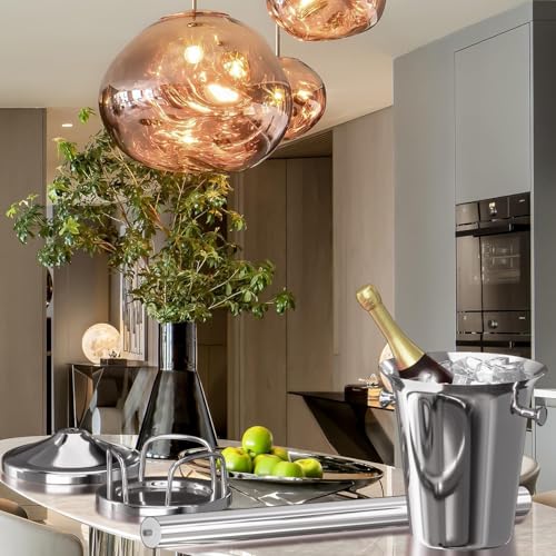 Ice Bucket with Stand Standing Champagne Bucket for Party Stainless Steel Wine Bucket Wine Cooler with Stand 5L Wine Chill...