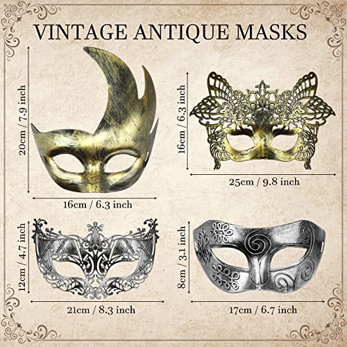 Yunsailing 30 Pieces Masquerade Mask Antique Masks with Straps for Women Men Masquerade Ball Mardi Gras Carnival Party Fav...