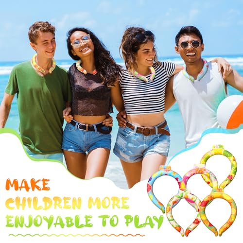 TrelaCo 5 Pcs Wearable Cooling Neck Tube Wraps PVC Summer Heat Hot Weather Relief Hands Free Cold Pack Reusable Comfortabl...