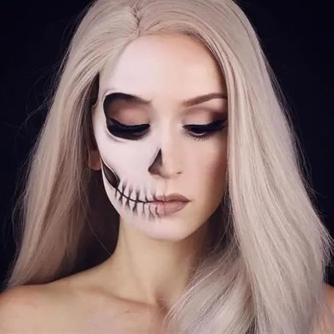 Mysense White Face Body Paint Stick, Clown Makeup Foundation, Eye Black for Baseball Softball Football, Cream Blendable Stick for Halloween SFX Cosplay