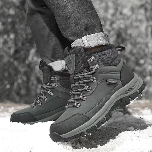 Lamincoa Mens Snow Boots Water Resistant Hiking Boots for Men Non-slip Winter Outdoor Warm Comfort Camping Backpacking Shoe