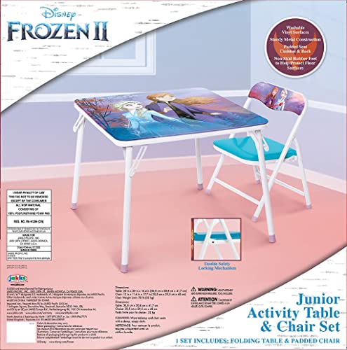 Disney Frozen Activity Table & Chair Set for Toddlers 24-48M, Includes 1 Table & 1 Chair - Sturdy Metal Construction, Tabl...