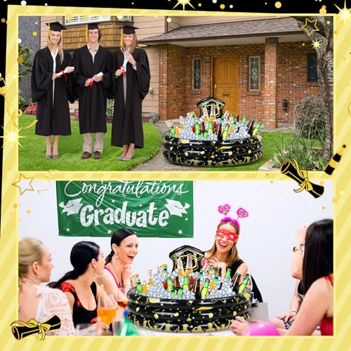 Silipull 2 Pack Graduation Inflatable Party Cooler Inflatable Cooler for Parties Inflatable Drink Cooler Inflatable Servin...