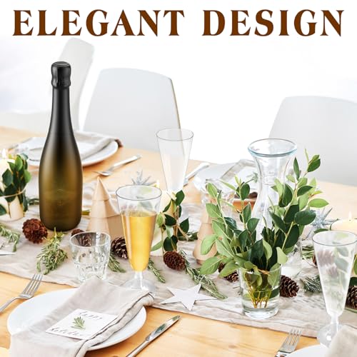 Sakeye Plastic Champagne Flutes 40 Pack Disposable Glasses 5.5 Oz Clear Plastic Toasting Glasses for Party Wedding Thanksg...