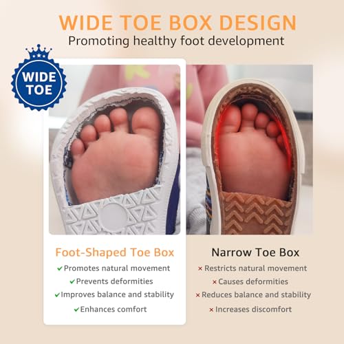 STQ KIDS Toddler Wide Toe Box Shoes:Boys Barefoot Shoes Kids Walking Shoes Boy Sneakers Non-Slip Zero Drop Shoes,Toddler F...