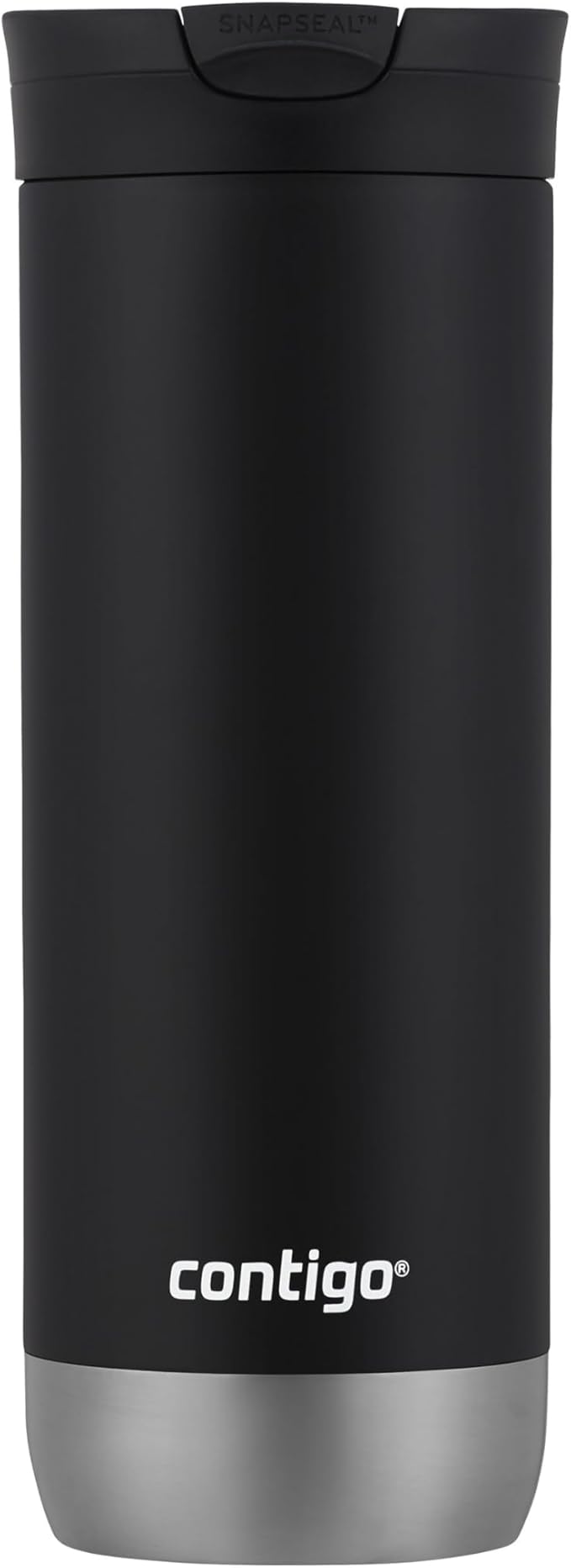 Huron Vacuum-Insulated Stainless Steel Travel Mug, 16oz Licorice - Leak-Proof Lid for Hot/Cold Beverages, Fits Most Cup Ho...
