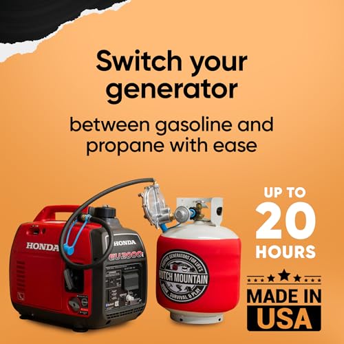 Hutch Mountain Generator Propane Conversion Kit Honda EU2000i - Tri-Fuel Conversion for Propane, Gasoline & Natural Gas - ...