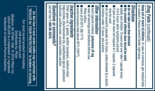 Advil Liqui-Gels Pain Reliever and Fever Reducer, Pain Medicine for Adults with Ibuprofen 200mg for Headache, Backache, Menstrual Pain and Joint Pain Relief - 80 Liquid Filled Capsules(Pack of 2)