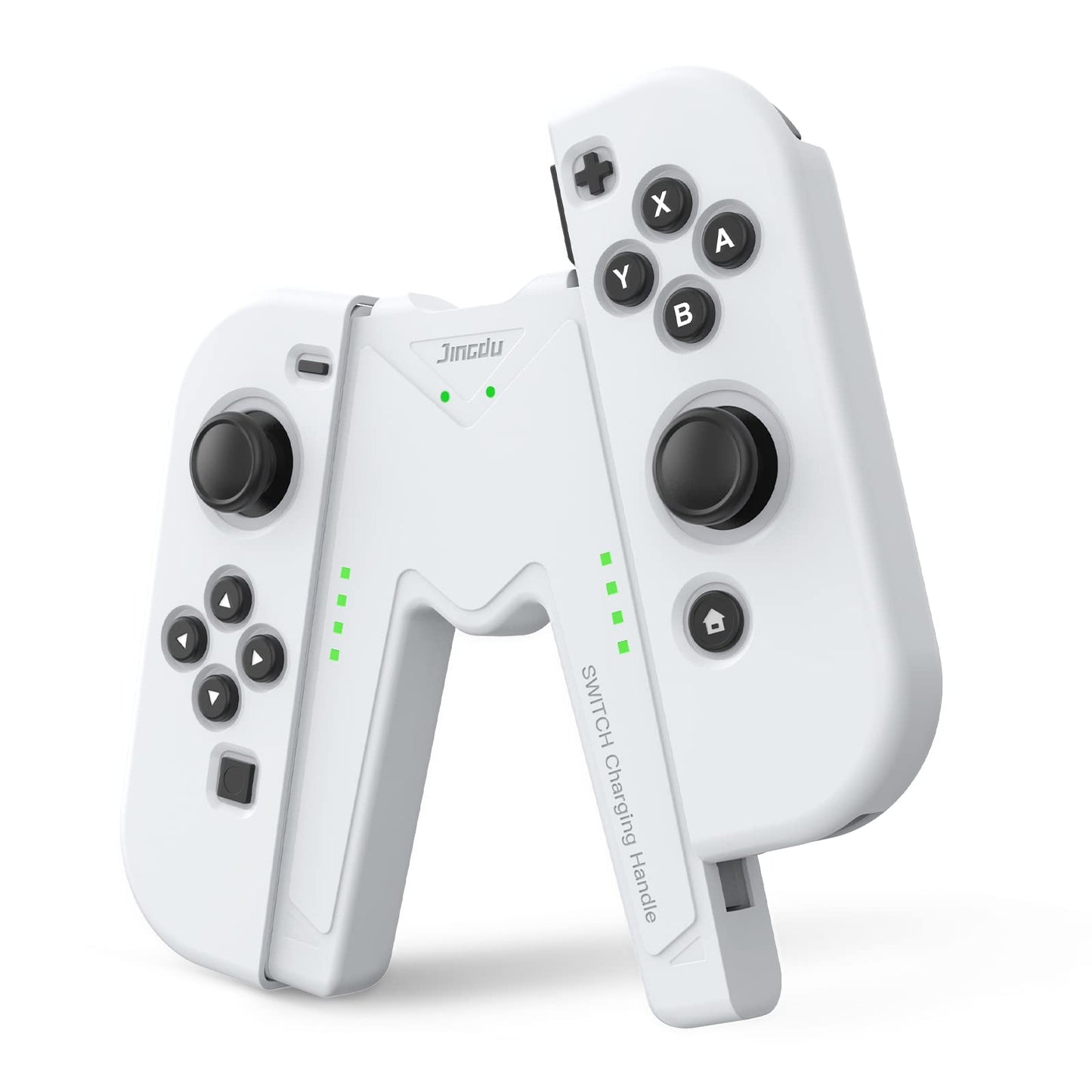 JINGDU Switch Joy-Con Charging Grip Compatible with Nintendo Switch & OLED Model, Play While Charging, Portable V-Shaped Switch
