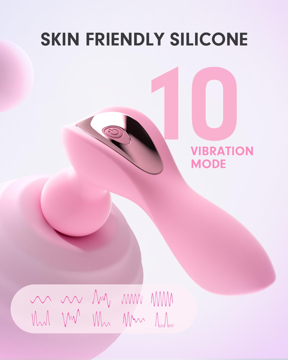 Pinkmini Electric Facial Massager for Face and Neck, Powerful - Waterproof - Handheld Mini Massage Tool (Light Pink)