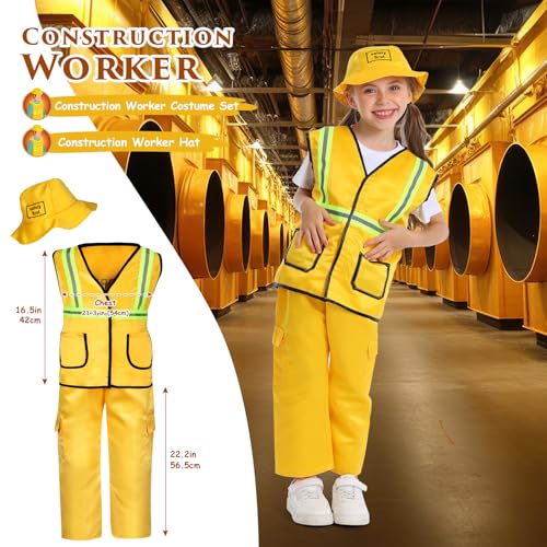 14Pcs Toddler Dress up Clothes,Boys Dress up Costumes for Play,Kids Dress up Set with Firefighter,Construction Worker,Che...
