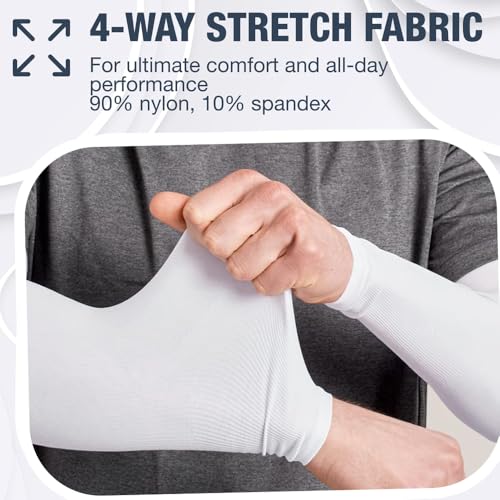 Two packs UV Sun Protection Arm Sleeves, Compression Cooling Sleeves for Men and Women, Ideal for Golf, Outdoor Sports.