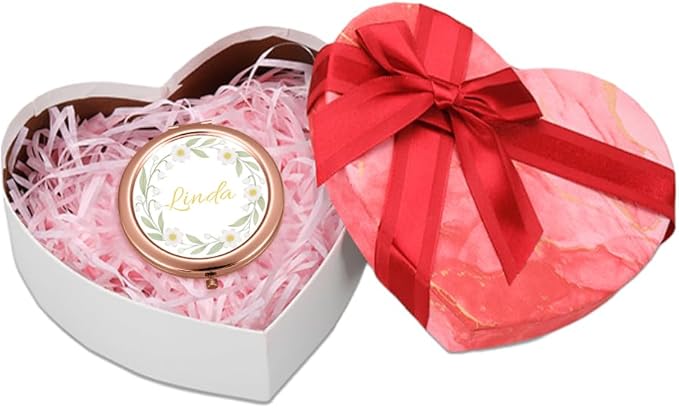 Eunigem Personalized Compact Flower Mirror for Women-Makeup Small Purse Mirror Custom Gift for Girls Women Christians (Flower Color)