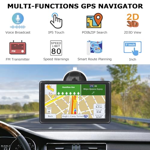 LOVPOI GPS Navigator for Truck Car, 7'' GPS Commercial Drivers 2025 Trucker GPS for Semi Truck with GPS Navigation System...