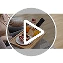 SINWANT Couch Arm Tray,Bamboo Sofa Clip on Side Table,Foldable Couch Armrest Table with 360° Phone Holder,Food Trays for E...
