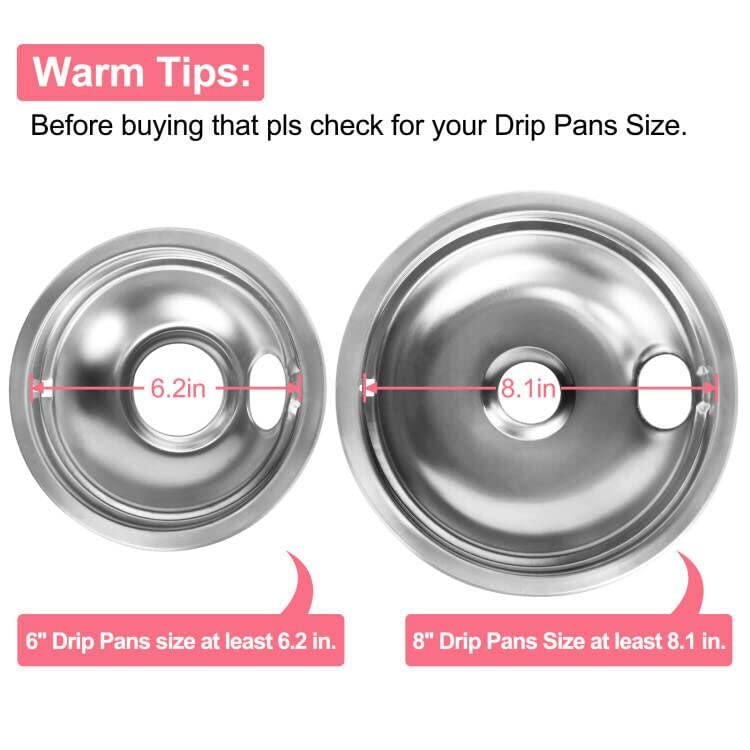 Upgraded MP22YA 4 Pack Electric Range Burner Element Unit Set, 2 x MP15YA 6" and 2 x MP21YA 8" Stove Burners Replacement f...