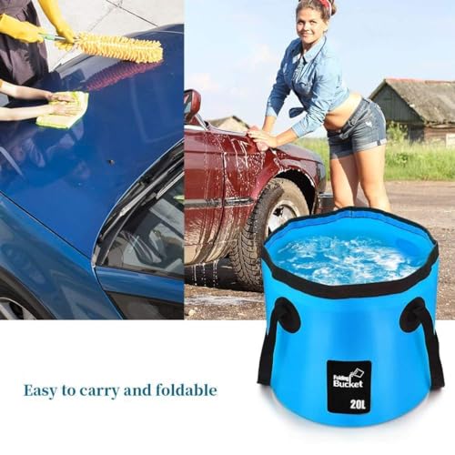BANCHELLE Collapsible Bucket Water Container Portable Folding Camp Wash Basin for Outdoor Traveling Hiking Fishing Car Was...