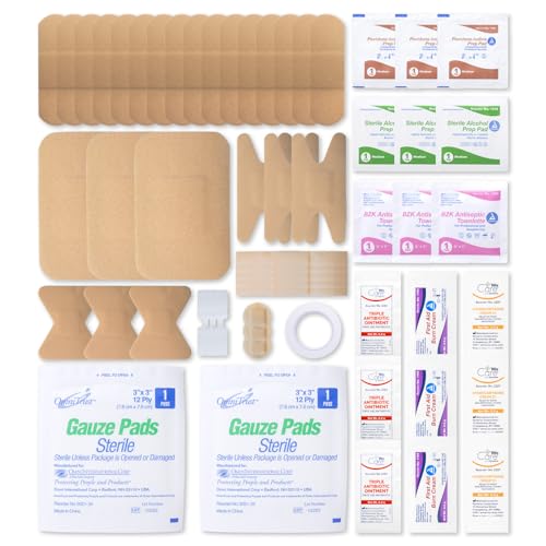 MFASCO Compact Personal First Aid Kit - Mini Medical Essentials for Travel, Hiking, Camping, Outdoor Safety - Lightweight,...