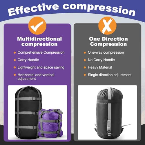 SilTriangle 5 Pack Compression Stuff Sack 5 Assorted Size Sleeping Bag Stuff Sack Ultralight Sleeping Bag Cover Space Savi...