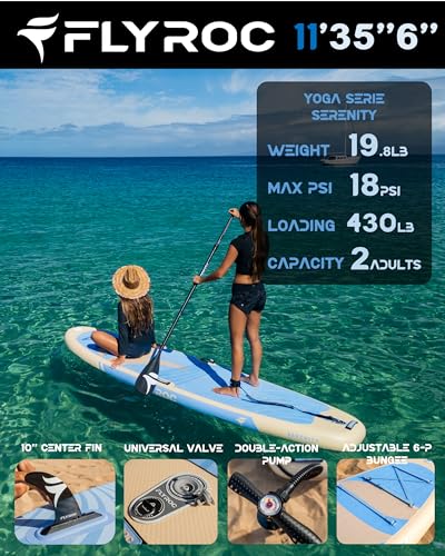 11’x35 Extra Wide Inflatable Paddle Board, 430lb Capacity Stable Paddleboard for Yoga, Stand up Paddle Board for Adults(x...