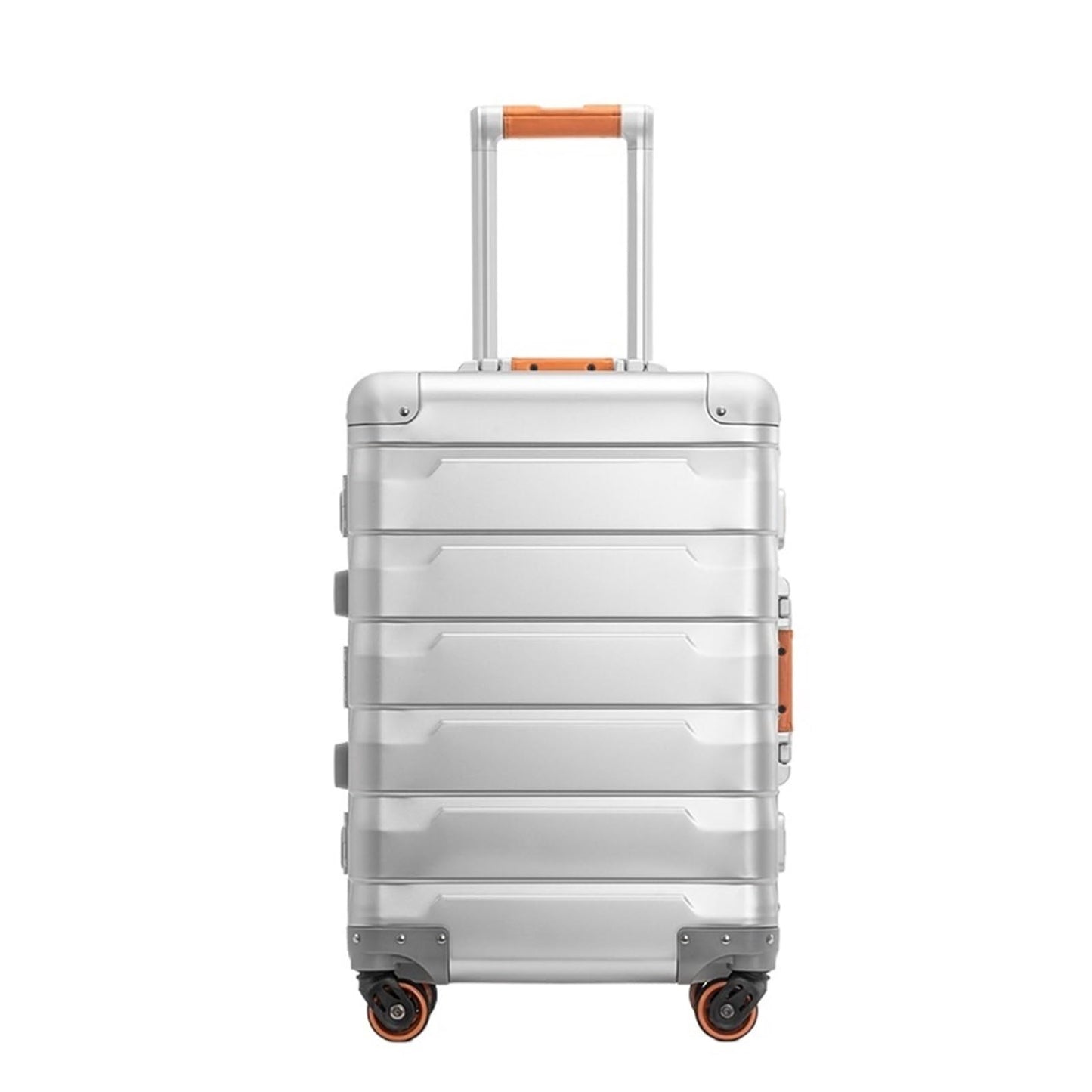 MUdson Trunk All Aluminum Travel Luggage 20/24 Inch Carry-on Men's and Women's Luggage High End Trolley Suitcase Hard Box Durable (Color : Silver, Size : 24")