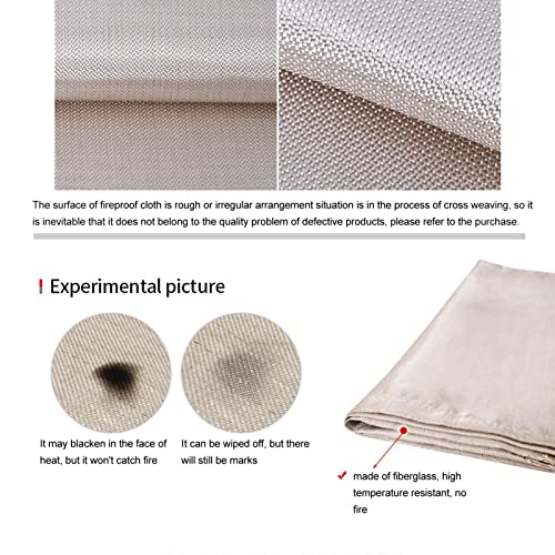 Topyond Outdoor Camping Fireproof Cloth, Portable Fibreglass Flame Retardant Cloth, Picnic BBQ Insulation Mat with Storage...