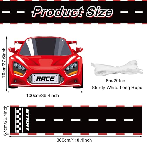 Race Car Birthday Party Decorations Hot Car Party Backdrop Racing Themed Photo Booth Props Race Cars Hanging Banner Backgr...