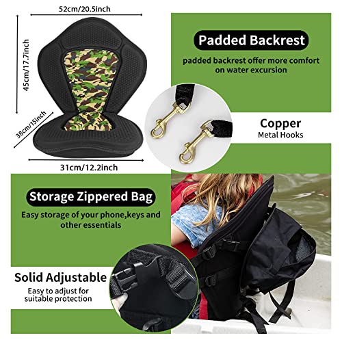 Vashly 2Pack Kayak Seat with Back Support, Kayak Seats with Waterproof Storage Bag for Sit-On-Top Kayaks, Stand-Up Paddleb...