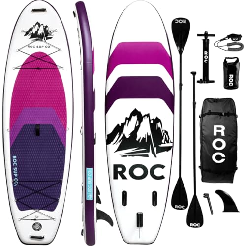 Roc Inflatable Stand Up Paddle Board 10' 6" with Premium SUP Paddle Board Accessories, Wide Stable Design, Non-Slip Comfor...