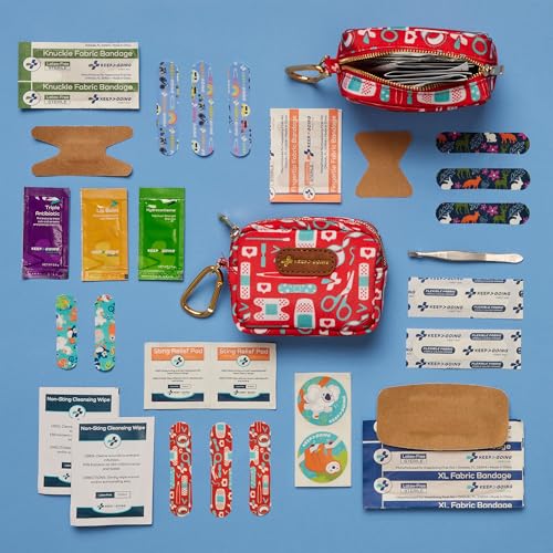 Keep Going Travel First Aid Kit Bundle of 2 Kits, First Aid Kit for Car, Home, Dorm, & Boat with Latex-Free Bandages – Tra...