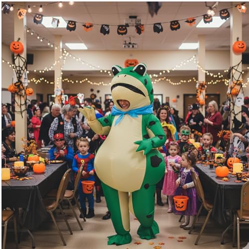 DAHAKII Funny Frog Inflatable Costume Cosplay Blow-Up Suit for Adult/Birthday/Halloween Party/Mardi Gras