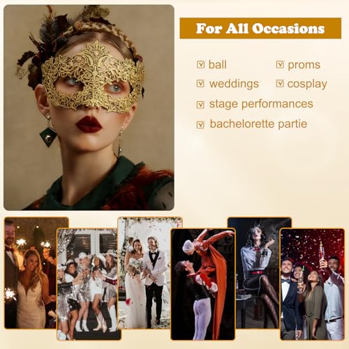 Quafochi Masquerade Mask for Women, Venetian Mask For Halloween Costume Prom Ball Party Wedding, Cosplay Carnival