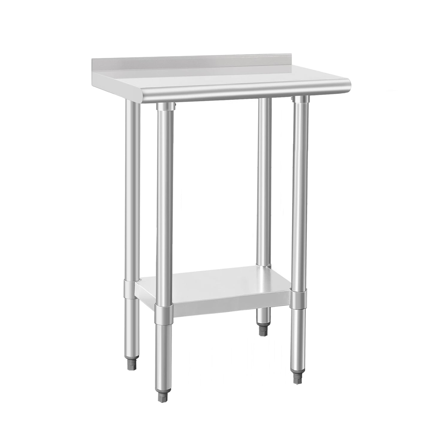 HARDURA Stainless Steel Commercial Work Table Prep Work Metal Table 14×24 Inches with Undershelf and 2" Backsplash Heavy Duty NSF 430 for Kitchen Food Prep