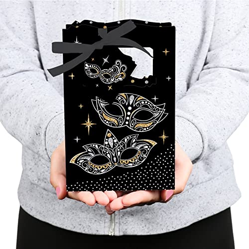 Big Dot of Happiness Masquerade - Venetian Mask Party Favor Boxes - Set of 12