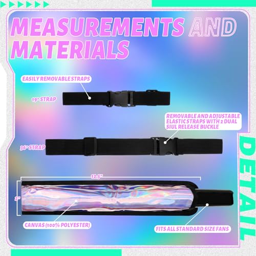 Cosblank Summer Rave Fan Thigh Holster Rave Fan Holder Folding Hand Pouch Foldable Sleeves with Waist Belt for Thigh Party