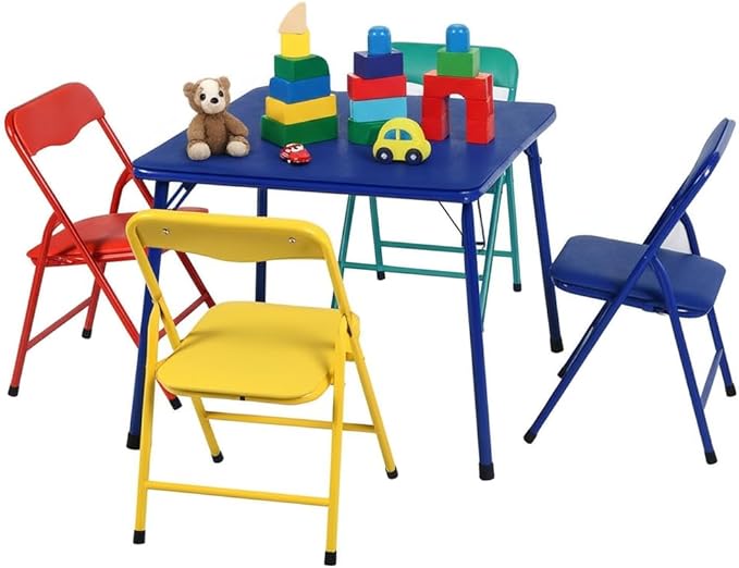 Homy Casa Folding Table and Chairs Set for Kids Dining Room Daycare and Classrooms, Children's Activity Table and Chairs S...