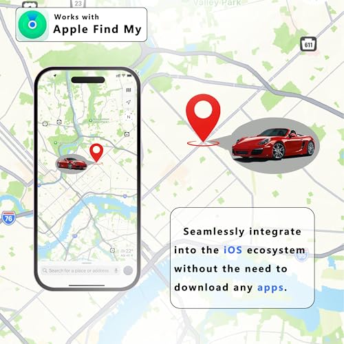 Super Magnetic! 360 Days of Battery Life! Apple Find My Subscription-Free GPS Car Locator - Waterproof and Drop-Proof, Ste...