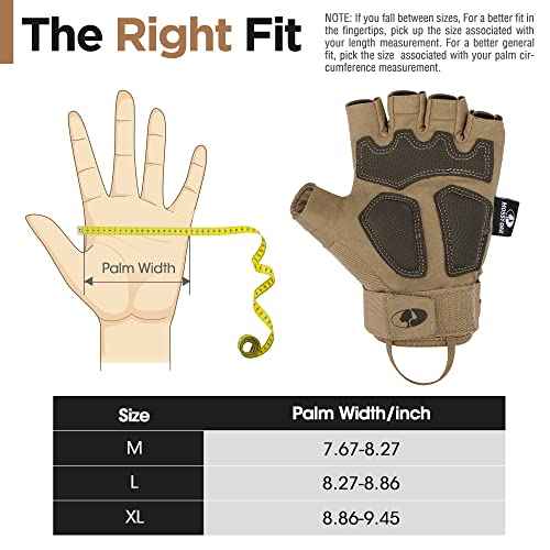 Mossy Oak Fingerless Tactical Gloves for Men and Women- Motorcycle Gloves for Tactical Shooting, Hunting, Cycling and Hiking