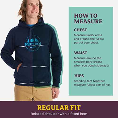 Marmot Men's Culebra Peak Hoody - Hooded Midweight Pullover Fleece Sweatshirt with Screen Printed Graphic and Kangaroo Pocket