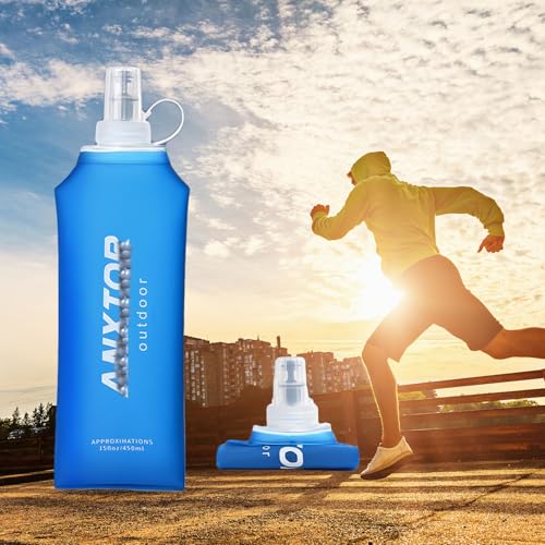 Running Vest with 450ML Water Bladder, Reflective Hydration Backpack Lightweight Athletic Wear for Women Men Hiking Cyclin...