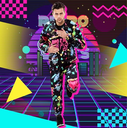 Mepase Retro 80s 90s Outfit for Men Side Taping Sportswear Urbanwear Streetwear Casual Long Sleeve 90s Tracksuit for Jogger