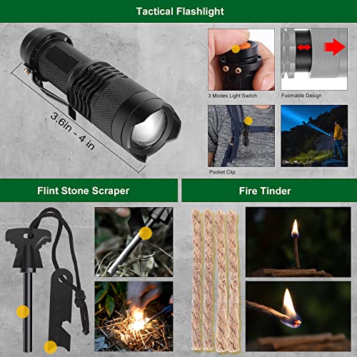 Gifts for Men Dad Husband, Survival Kits 27 in 1 Christmas Stocking Stuffers Camping Accessories Tactical Gear Fishing Equ...