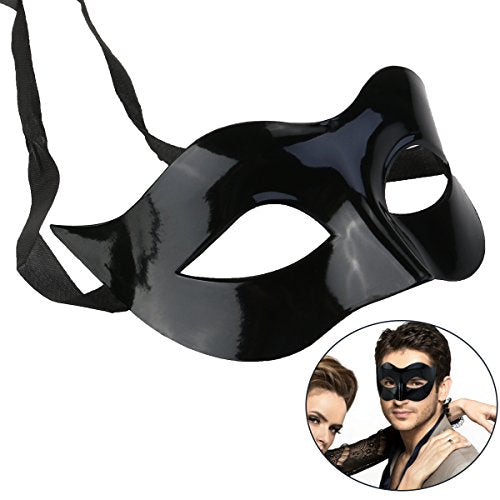 Wowagoga 10pcs Venetian Masquerade Costume Mask, Black Half Face Mask Halloween Costume Mask Mardi Gras Mask set for Women...