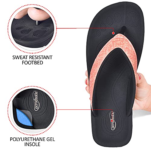 AEROTHOTIC Slip On Recovery Footwear Plantar Fasciitis Flip Flops for Women Yoga Mat Outdoor Walking Beach Ladies Arch Sup...